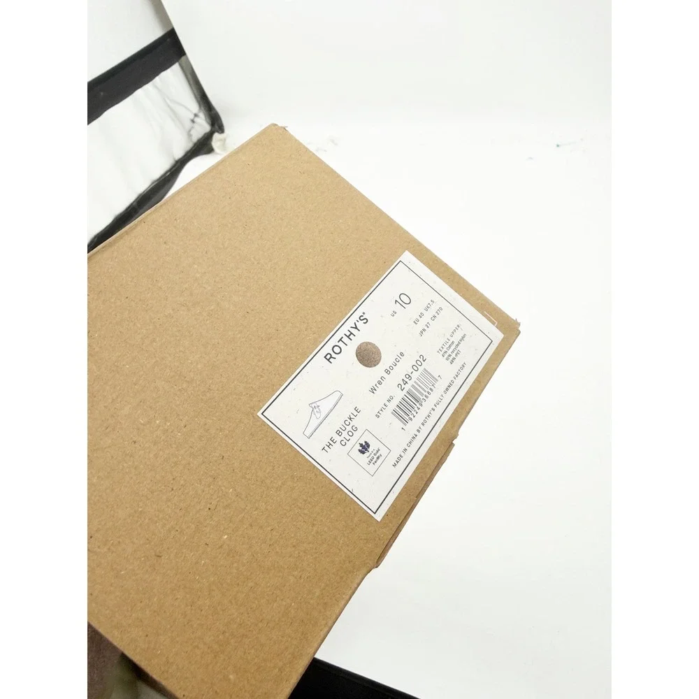 Rothys The Cozy Clog Cookies and Cream Boucle Grey White Slipper Shoes Womens 10 - Picture 5 of 6